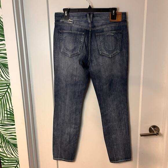 True Religion Blue Cameron Slim Boyfriend Jean Size 27 - Picture 3 of 11